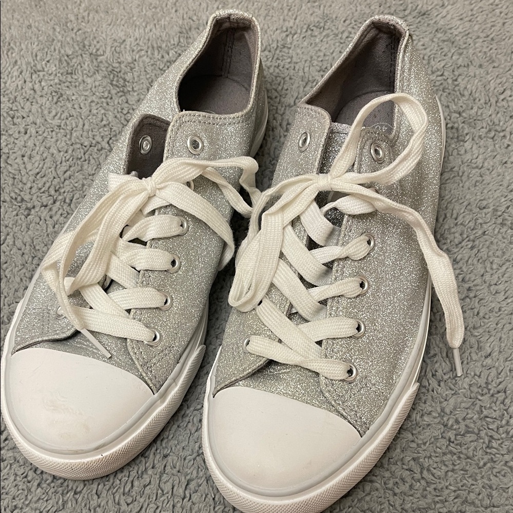 Silver Glitter Women's Sneakers